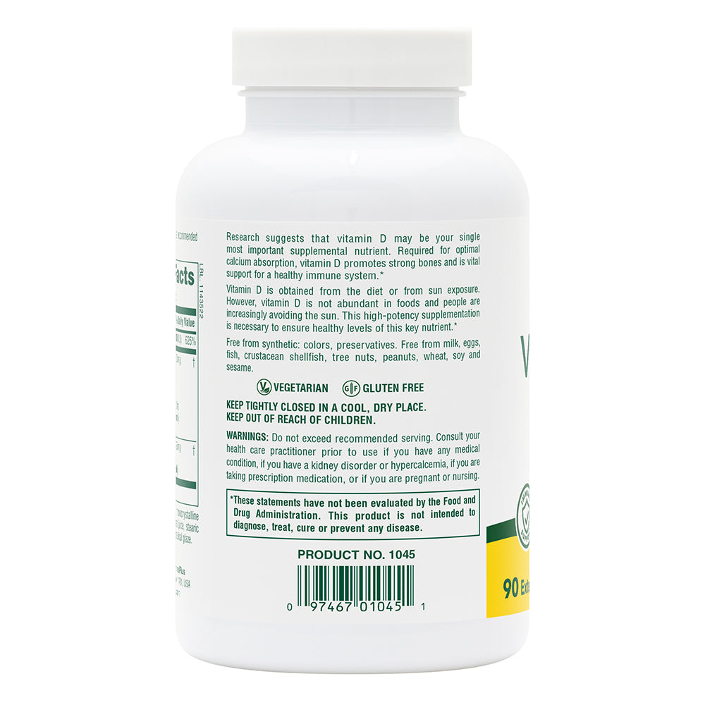 product image of Vitamin D3 5000 IU with 25 mg Resveratrol Extended Release Tablets containing 90 Count