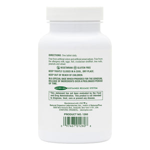 Second side product image of Mega-Stress Complex Sustained Release Tablets containing 60 Count