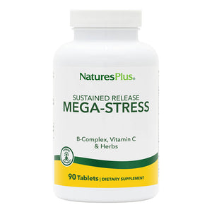 Frontal product image of Mega-Stress Complex Sustained Release Tablets containing 90 Count