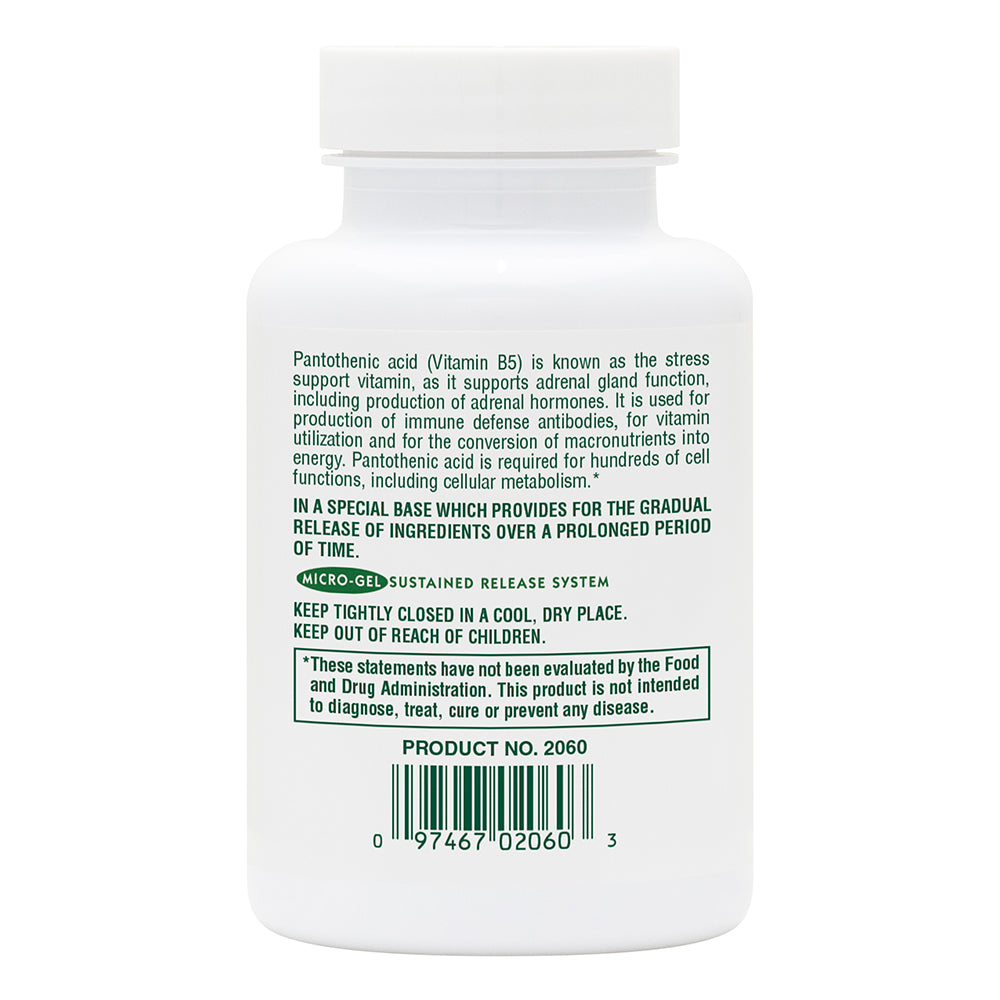 product image of Pantothenic Acid 1000 mg Sustained Release Tablets containing 60 Count