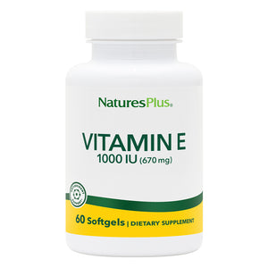 Frontal product image of Vitamin E 1000 IU Softgels containing 60 Count