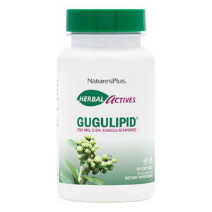 Frontal product image of Herbal Actives Gugulipid® Capsules containing 60 Count