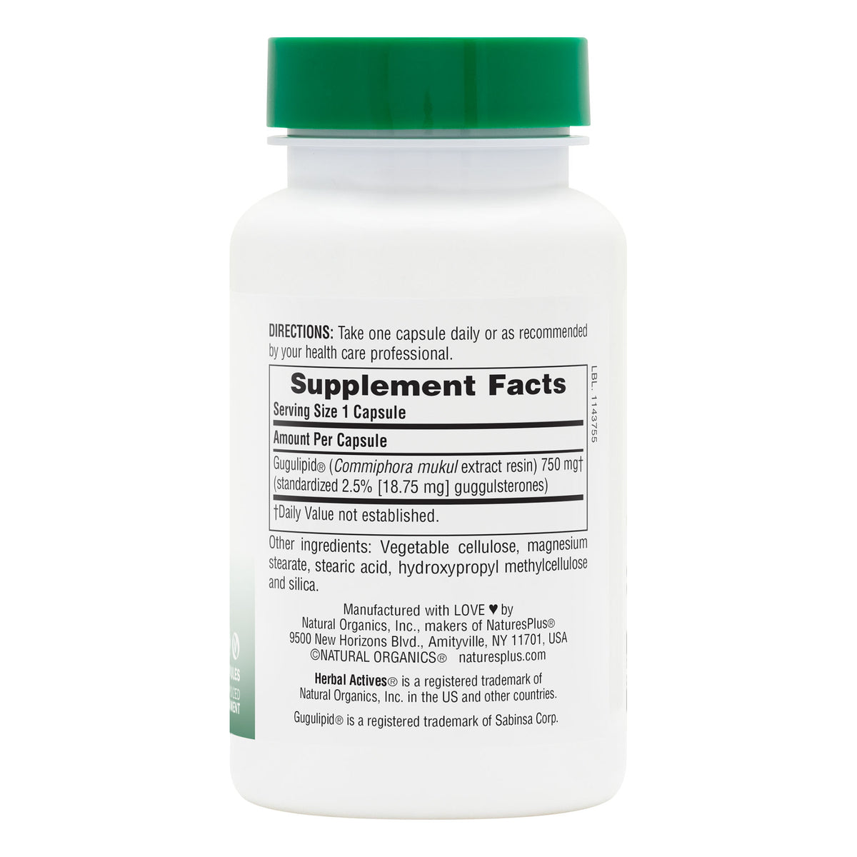 product image of Herbal Actives Gugulipid® Capsules containing 60 Count