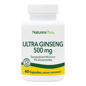Frontal product image of Ultra Ginseng 500 Capsules containing 60 Count