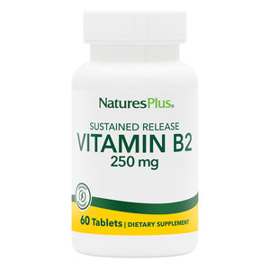 Frontal product image of Vitamin B2 250 mg Sustained Release Tablets containing 60 Count
