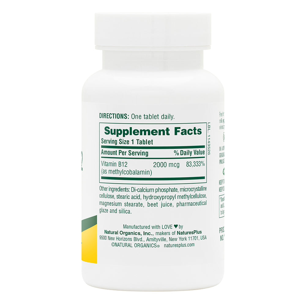 product image of Vitamin B12 2000 mcg Sustained Release Tablets containing 60 Count