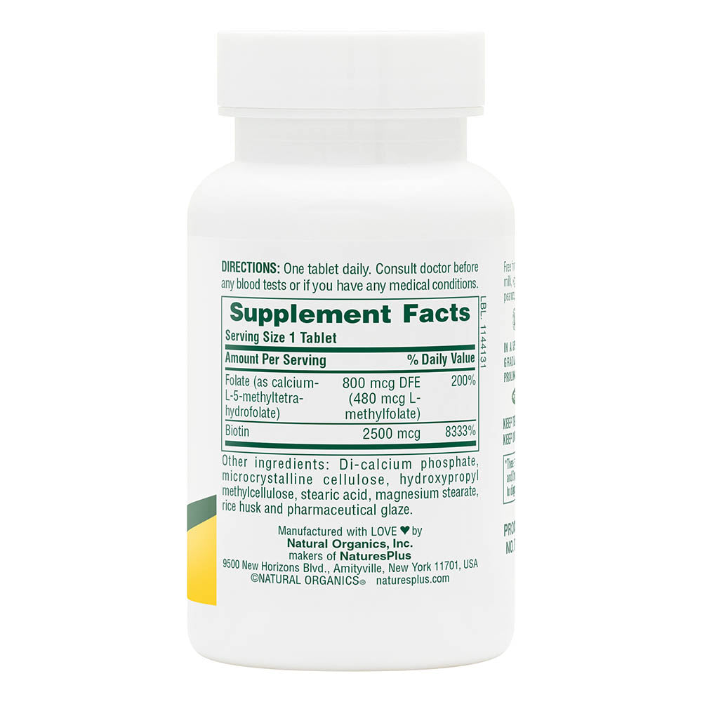 product image of Biotin & Folic Acid (Folate) Sustained Release Tablets containing 30 Count