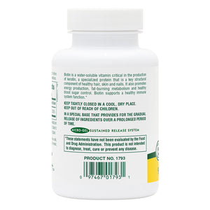 Second side product image of Biotin 10,000 MCG Tablets containing 90 Count