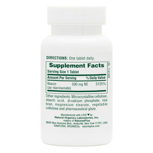 First side product image of Niacinamide 500 mg Tablets containing 90 Count