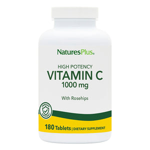 Frontal product image of Vitamin C 1000 mg with Rose Hips Tablets containing 180 Count