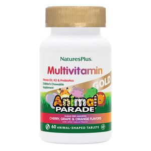 Frontal product image of Animal Parade® GOLD Multivitamin Children’s Chewables - Assorted containing 60 Count
