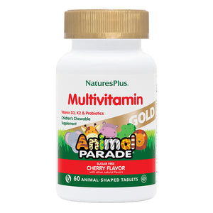 Frontal product image of Animal Parade® GOLD Multivitamin Children’s Chewables - Cherry containing 60 Count