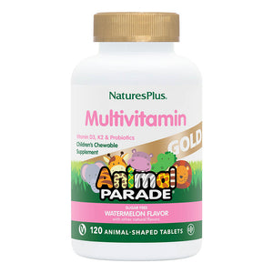 Frontal product image of Animal Parade® GOLD Multivitamin Children’s Chewables - Watermelon containing 120 Count