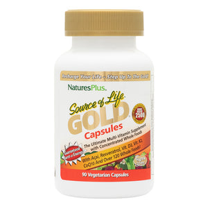 Frontal product image of Source of Life® GOLD Multivitamin Capsules containing 90 Count