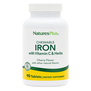 Frontal product image of Chewable Iron with Vitamin C & Herbs containing 90 Count