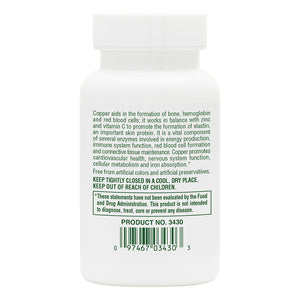 Second side product image of Copper 3 mg Tablets containing 90 Count