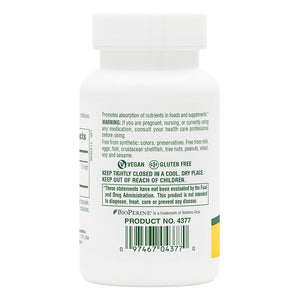Second side product image of Bioperine 10 Capsules containing 90 Count