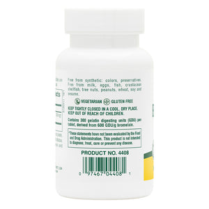 Second side product image of Bromelain 500 mg Tablets containing 60 Count