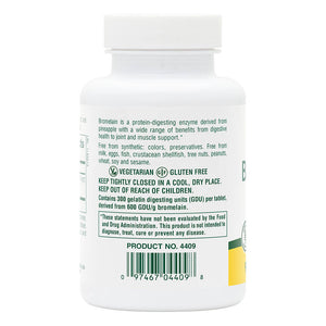 Second side product image of Bromelain 500 mg Tablets containing 90 Count