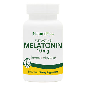 Frontal product image of Melatonin 10 mg Tablets containing 90 Count