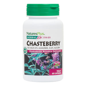 Frontal product image of Herbal Actives Chasteberry Capsules containing 60 Count