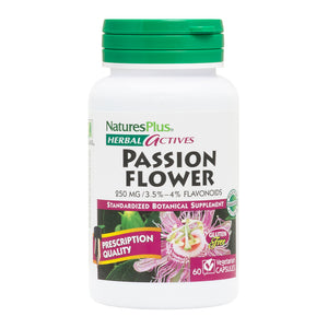 Frontal product image of Herbal Actives Passion Flower Capsules containing 60 Count