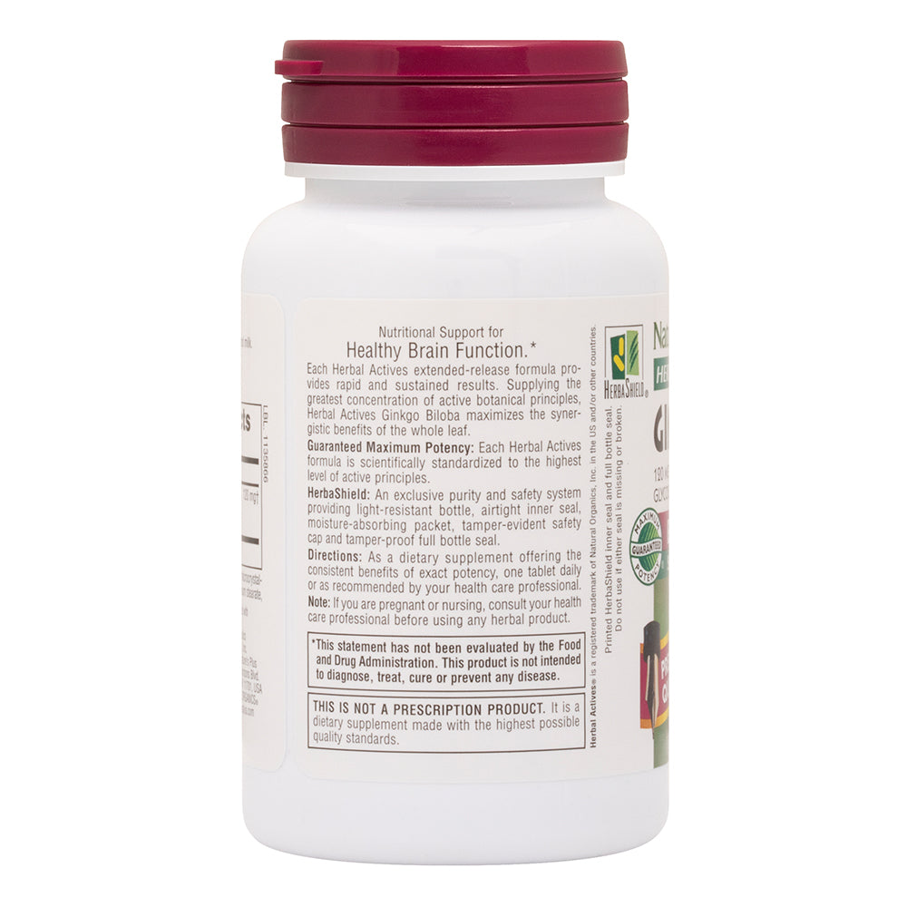 product image of Herbal Actives Ginkgo Biloba Extended Release Tablets containing 60 Count