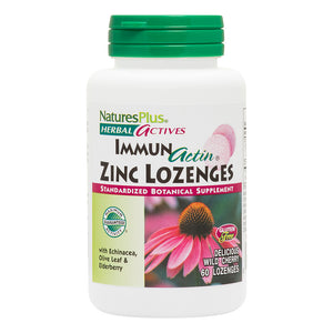 Frontal product image of Herbal Actives ImmunActin® Zinc Lozenges containing 60 Count