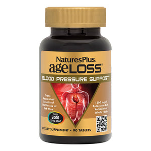 Frontal product image of AgeLoss® Blood Pressure Support Tablets containing 90 Count