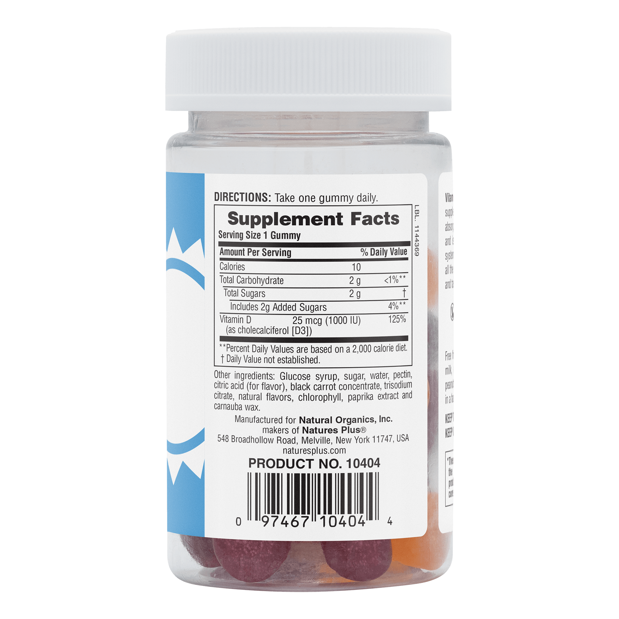 Gummies Vitamin D3 1000 IU - 60 Count