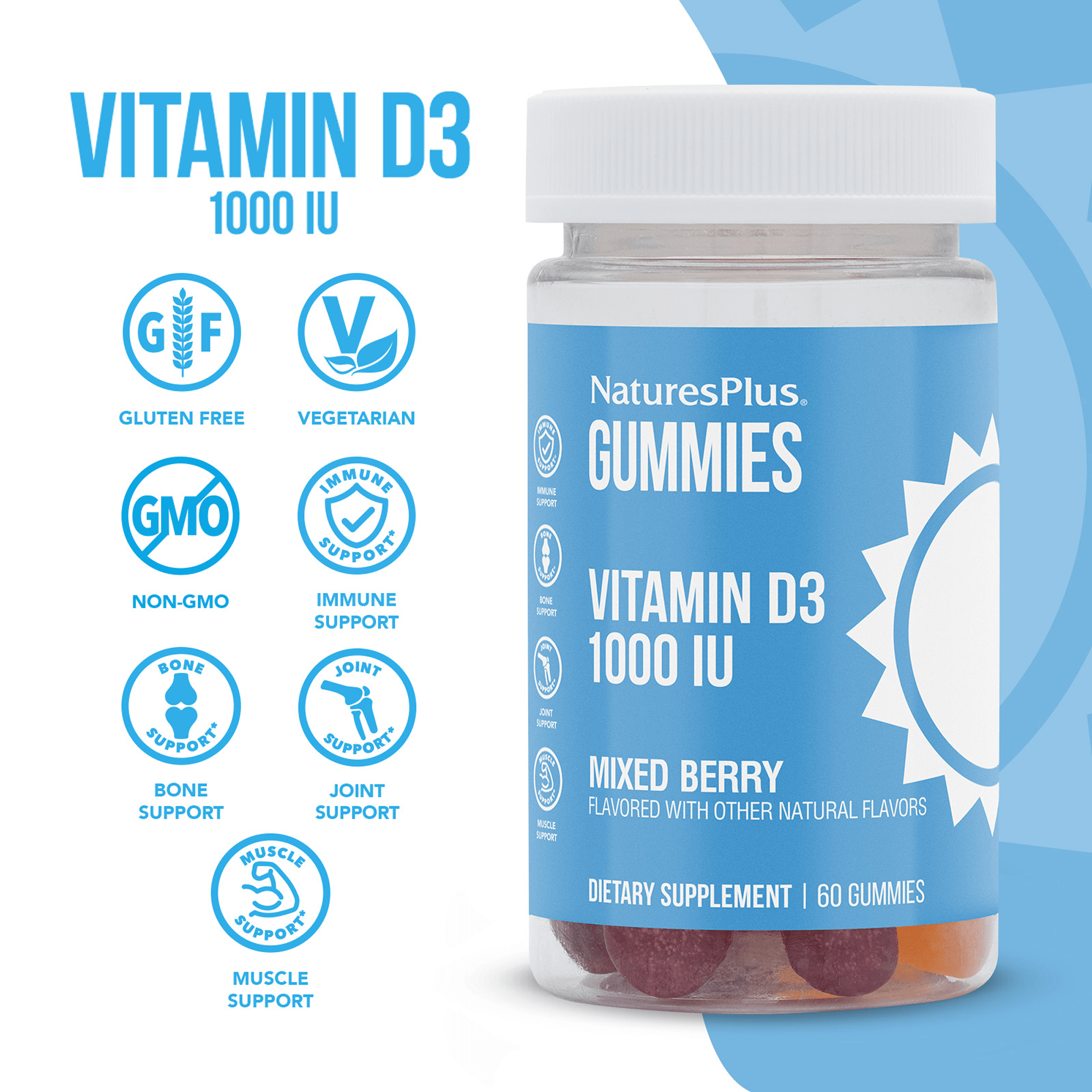 Gummies Vitamin D3 1000 IU - 60 Count