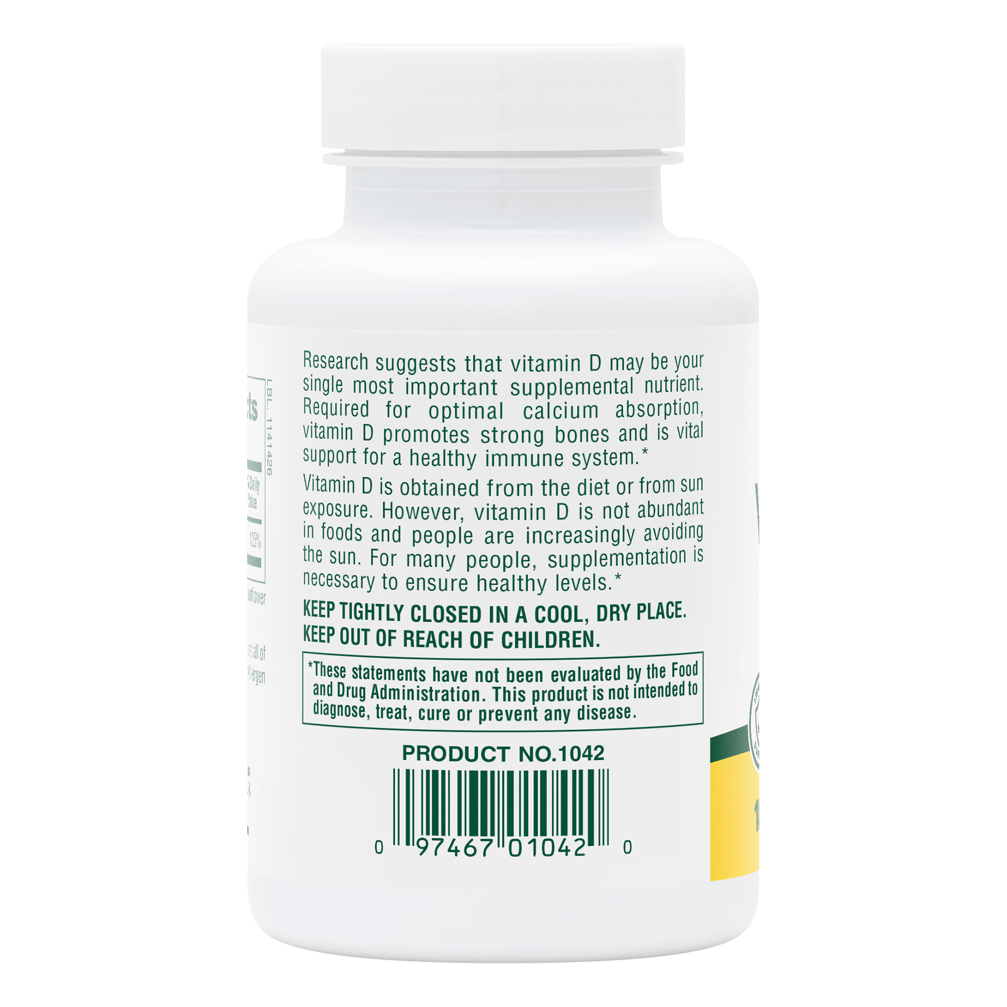 Vitamin D3 1000 IU Softgels - 180 Count