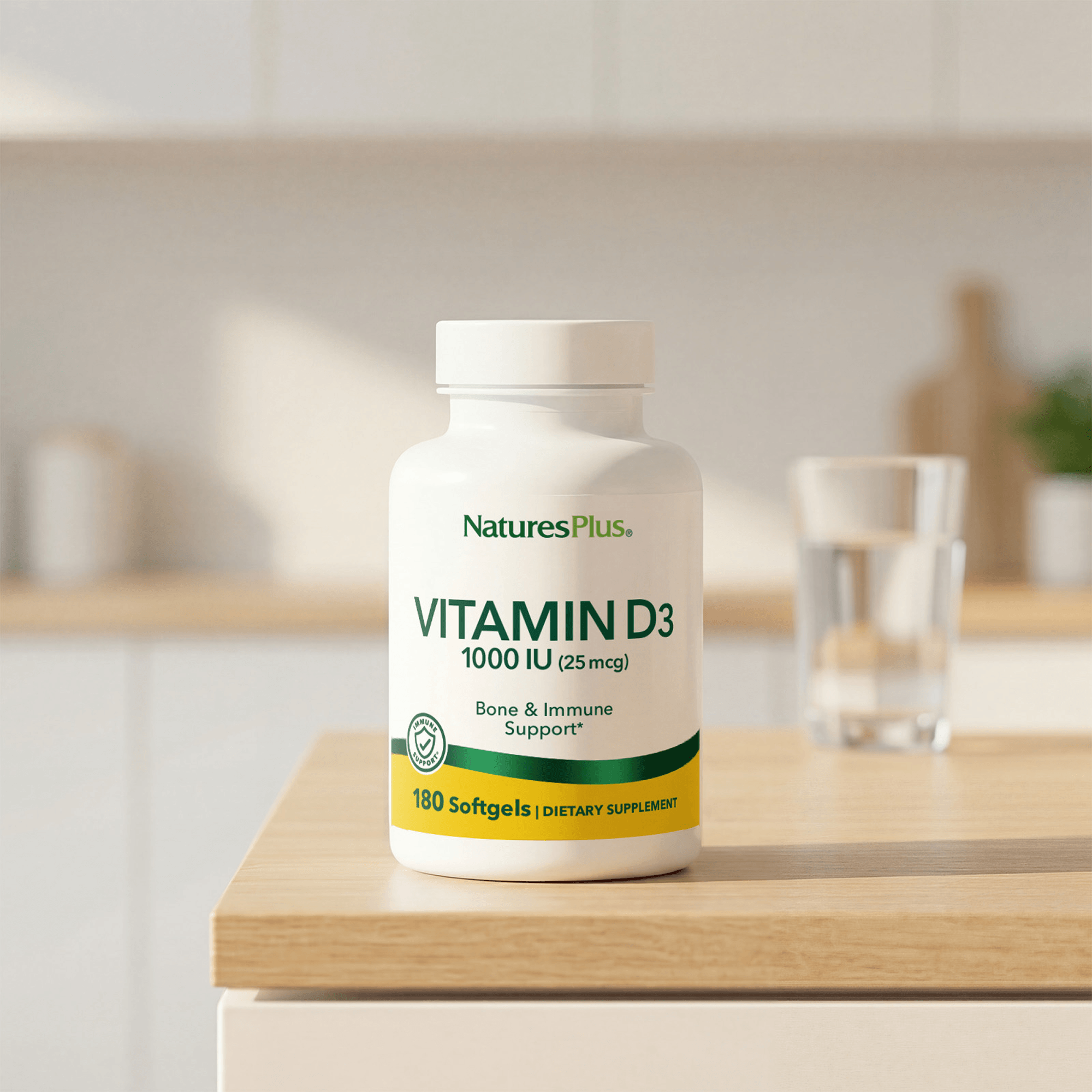 Vitamin D3 1000 IU Softgels - 180 Count