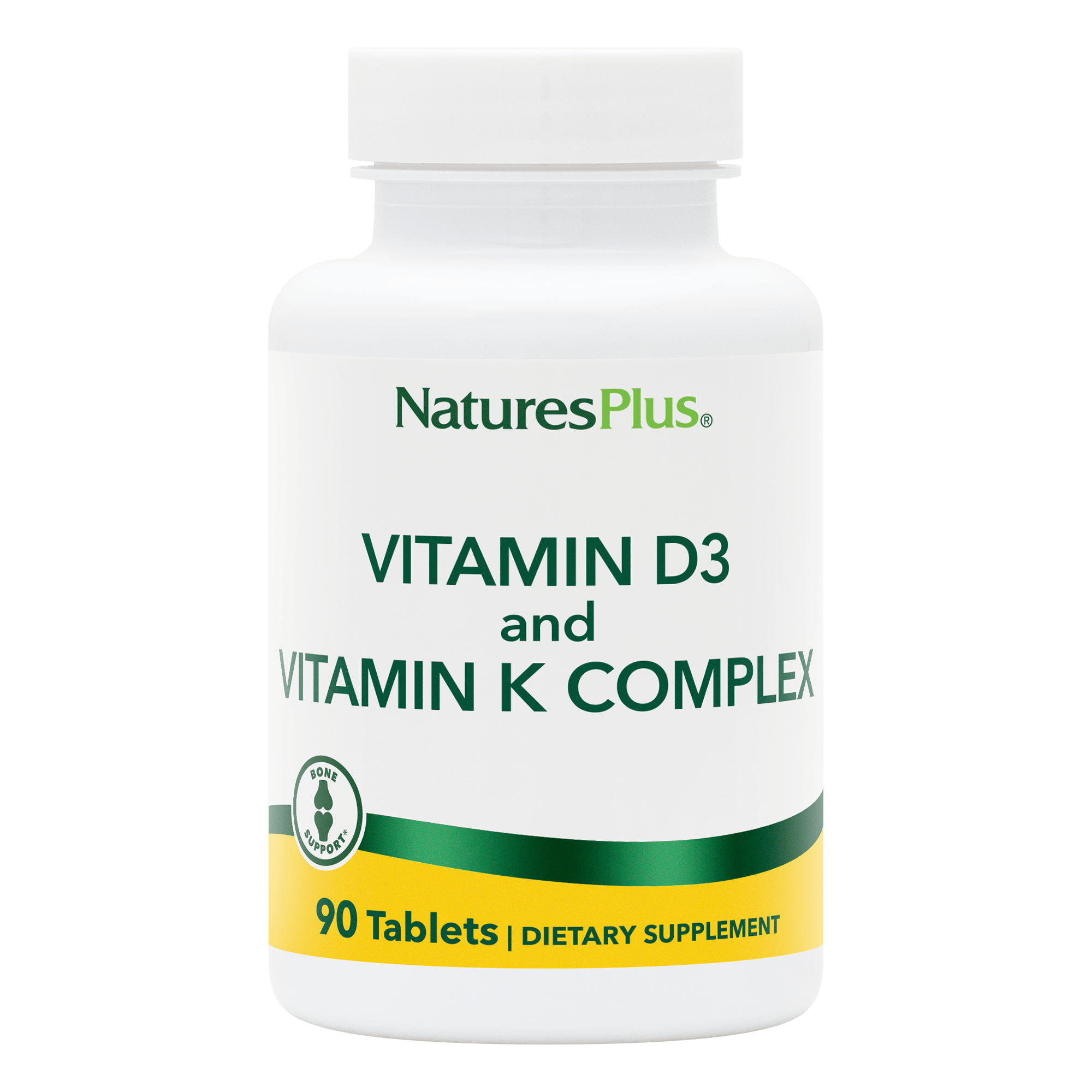 NaturesPlus Vitamins D3 & K2 - 90 Count