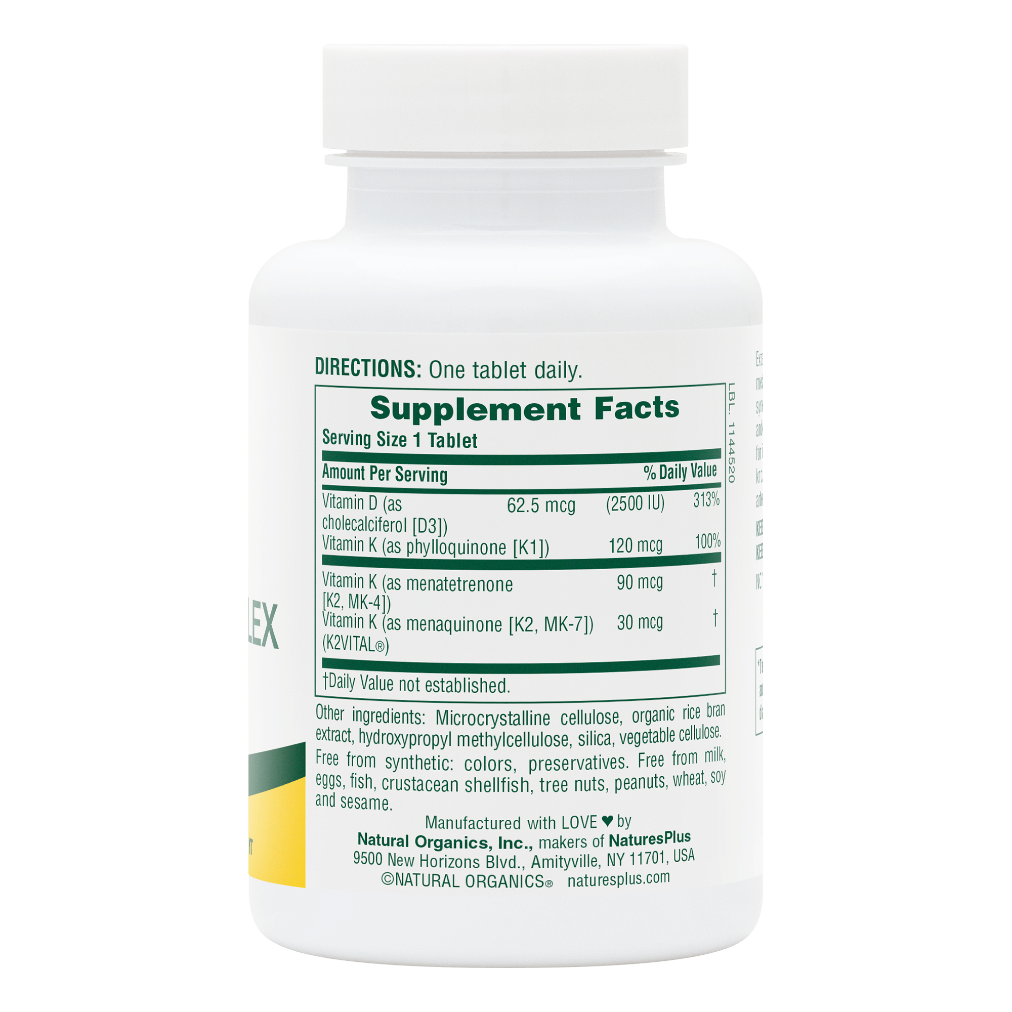 NaturesPlus Vitamins D3 & K2 - 90 Count