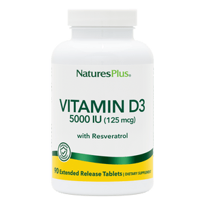 Vitamin D3 5000 IU with 25 mg Resveratrol Extended Release Tablets - 90 Count