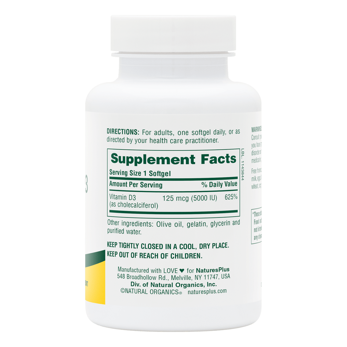 product image of Vitamin D3 5000 IU Softgels containing 60 Count