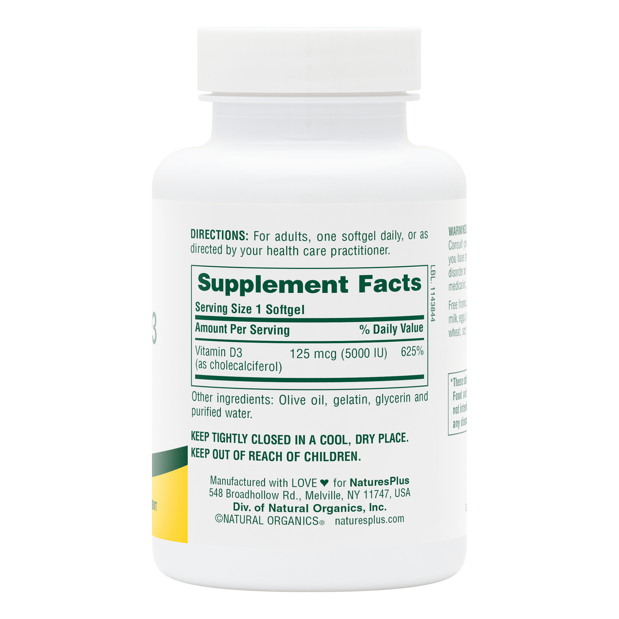 Vitamin D3 5000 IU Softgels - 60 Count