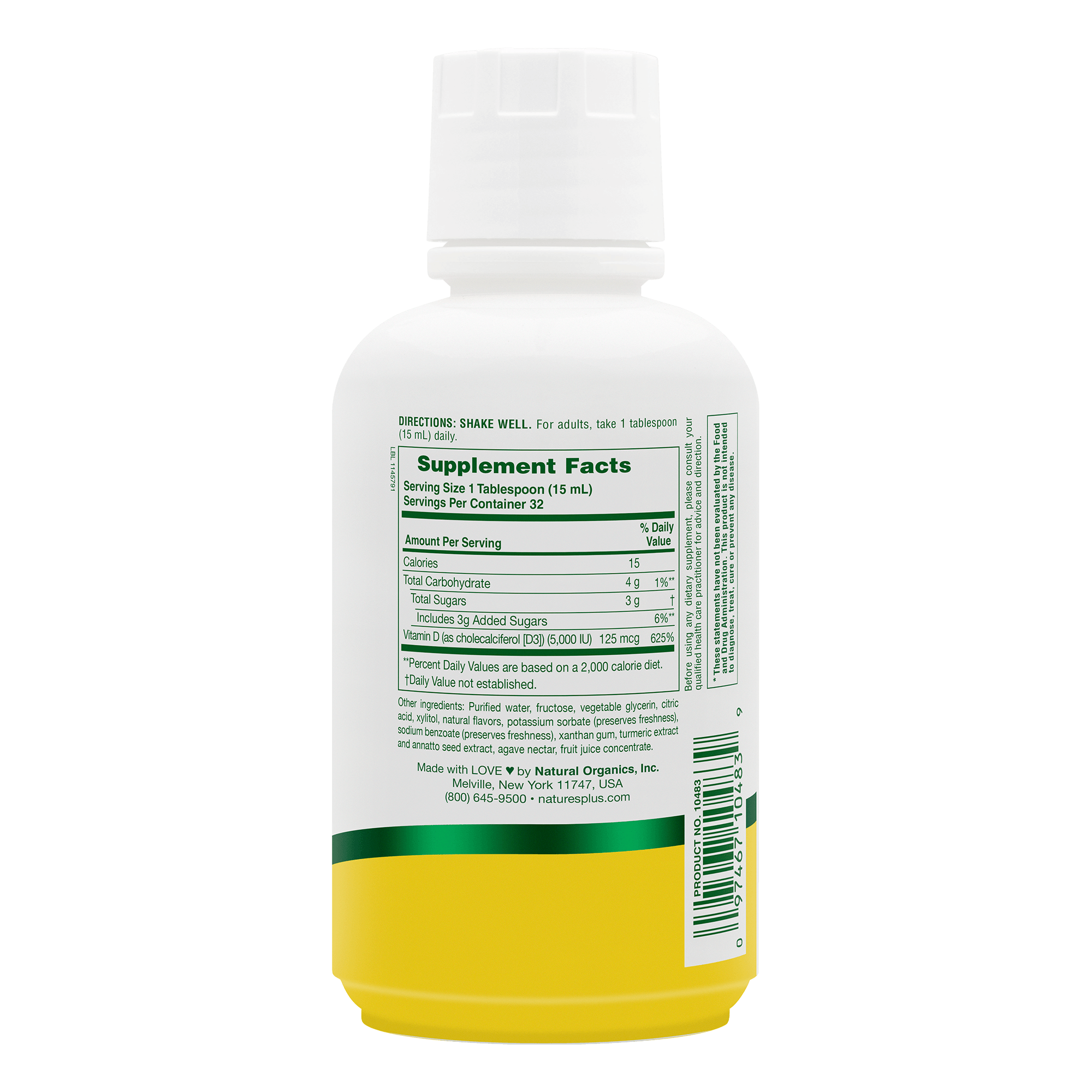 Liquid Sunshine Vitamin D3 - 16 FL OZ