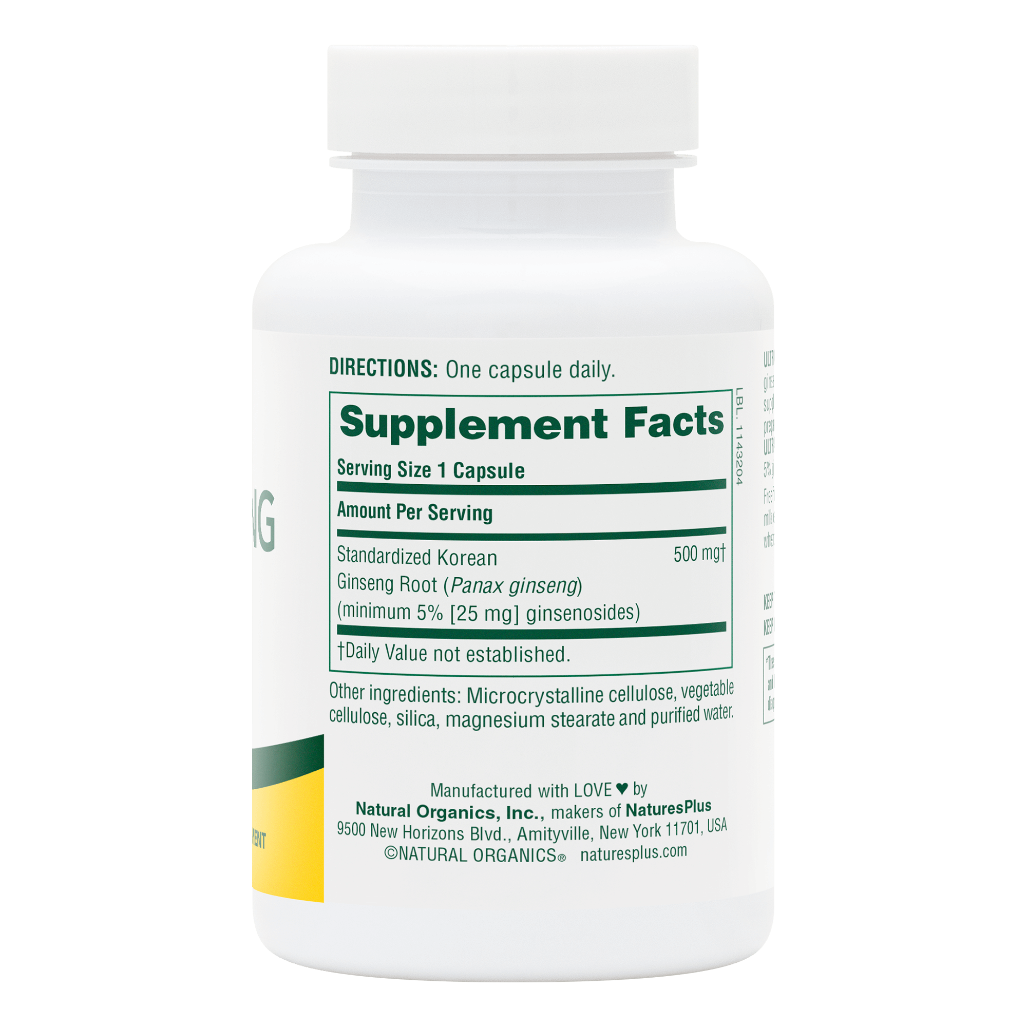 Ultra Ginseng 500 Capsules - 60 Count