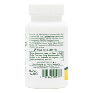 Second side product image of Ginkgo-Combo® Capsules containing 60 Count