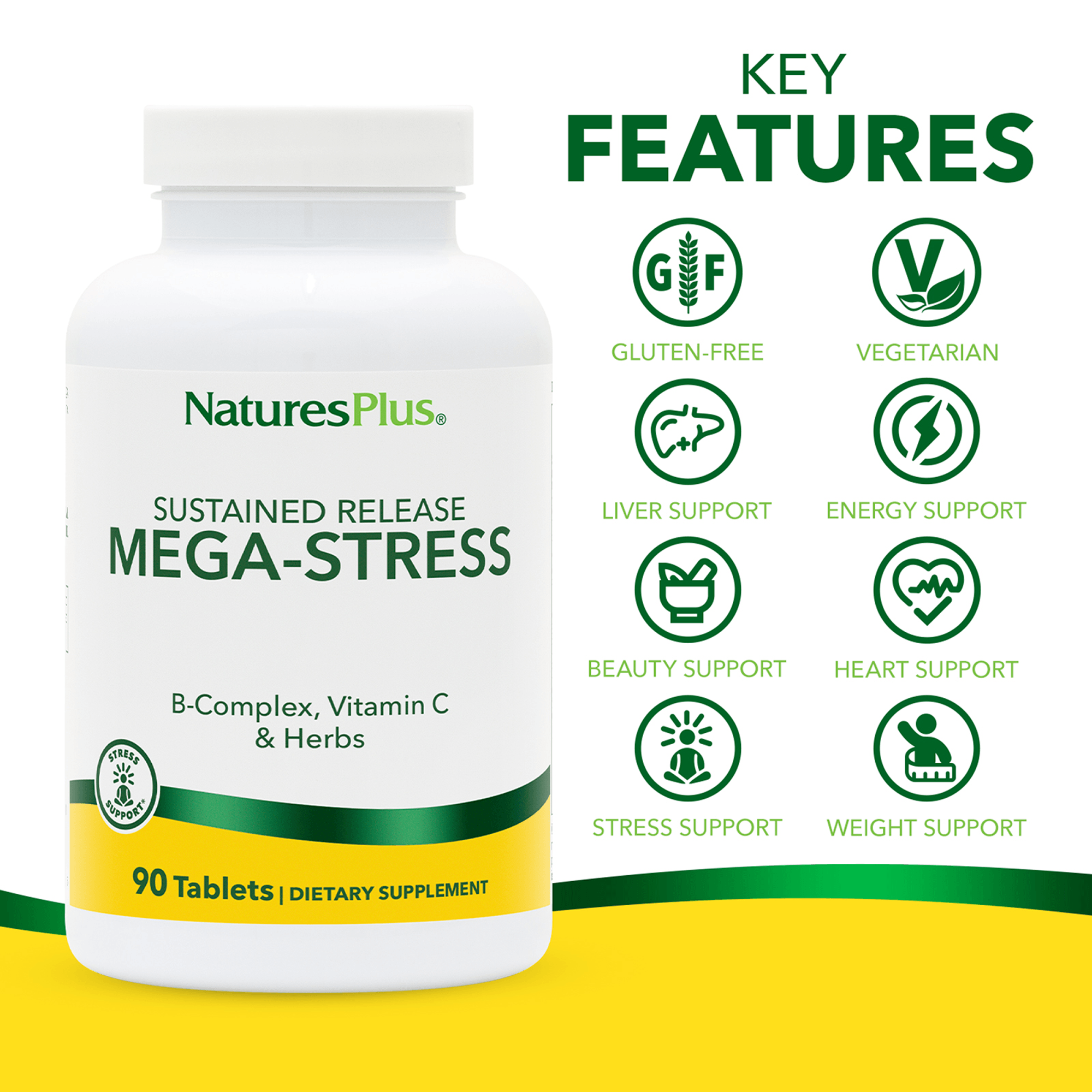 Mega-Stress Complex Sustained Release Tablets - 90 Count