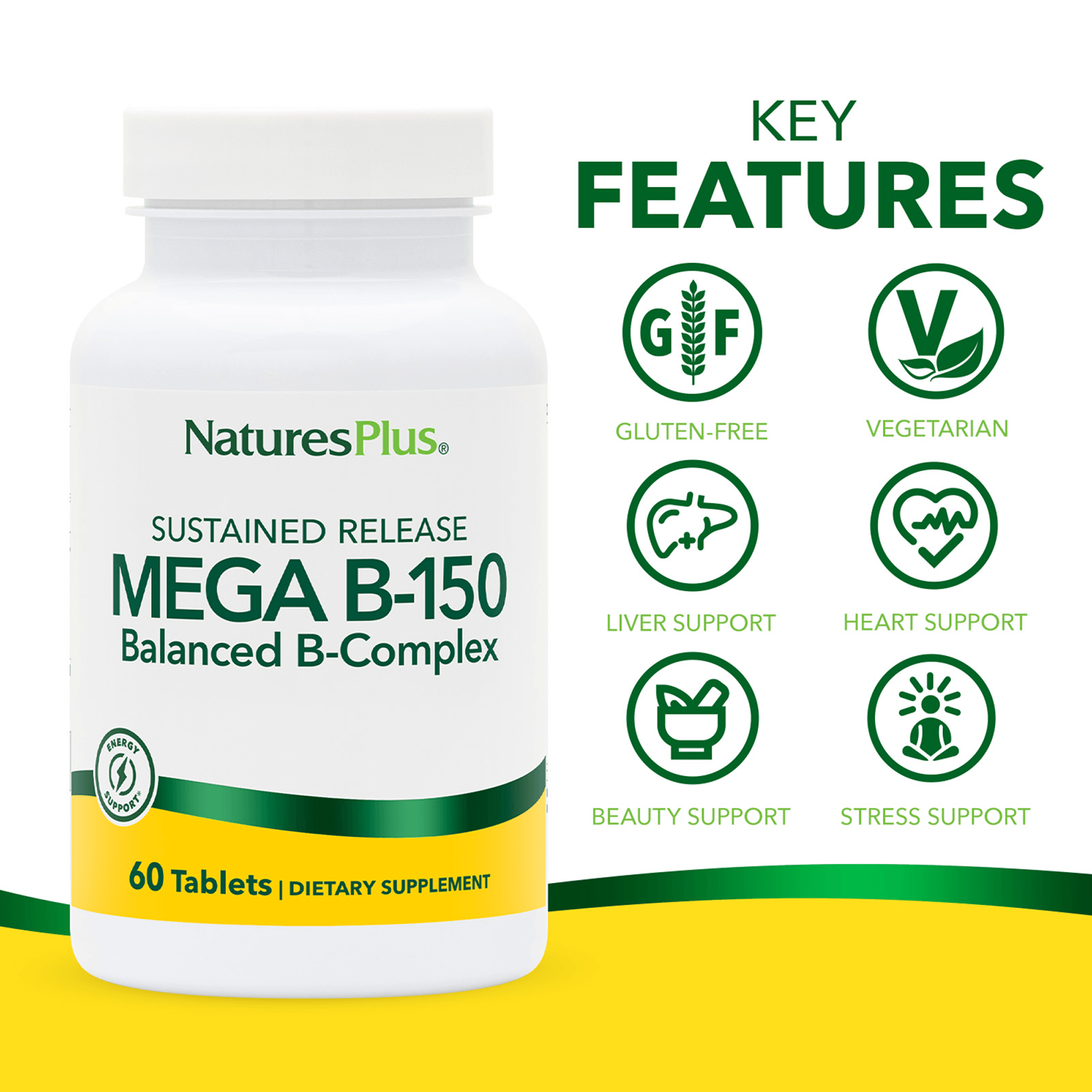 Mega B-150 Sustained Release Tablets - 60 Count