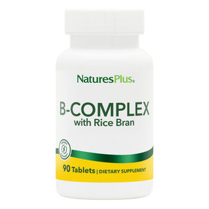 Frontal product image of B-Complex with Rice Bran Tablets containing 90 Count