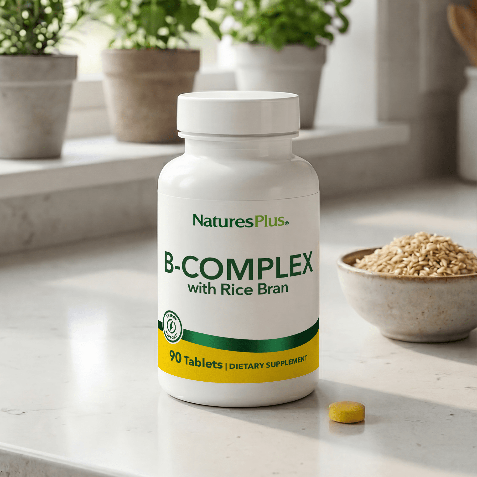 B-Complex with Rice Bran Tablets - 90 Count