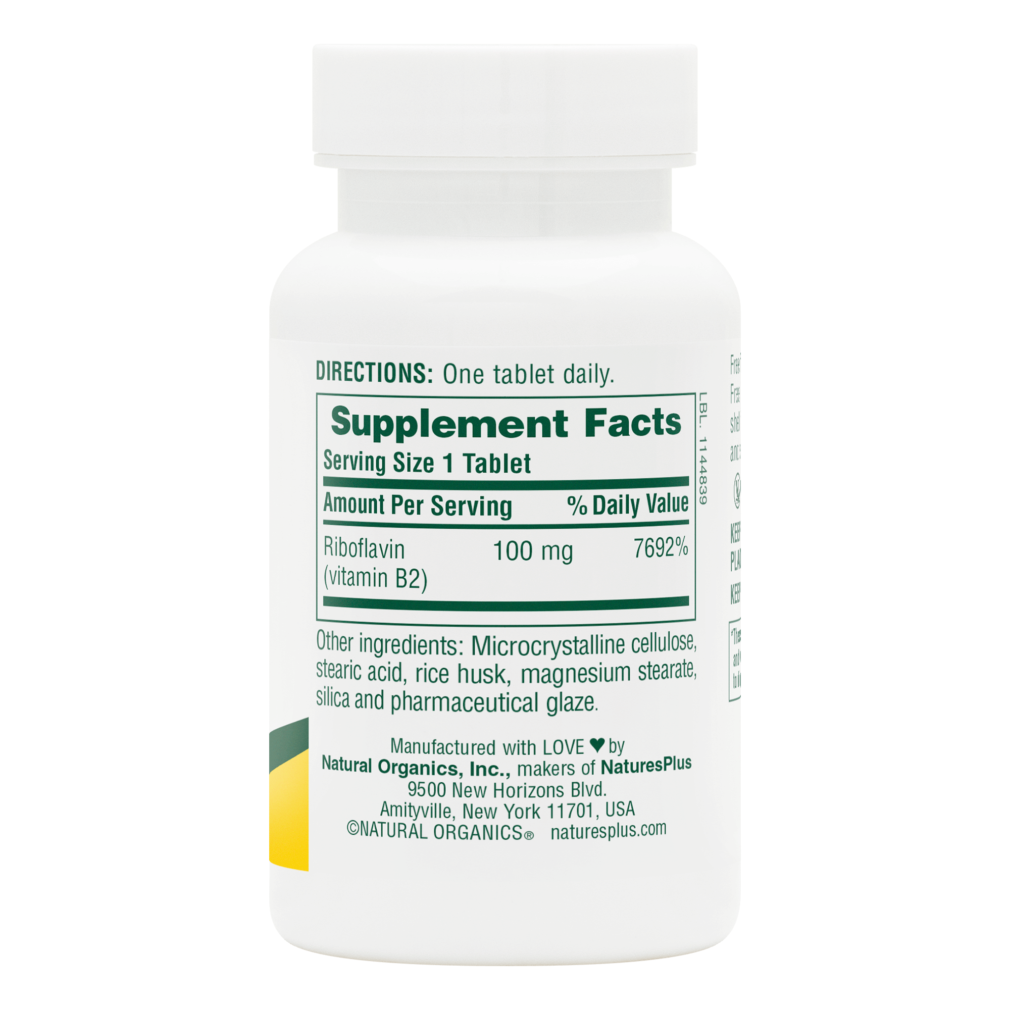 Vitamin B2 100 mg Tablets - 90 Count