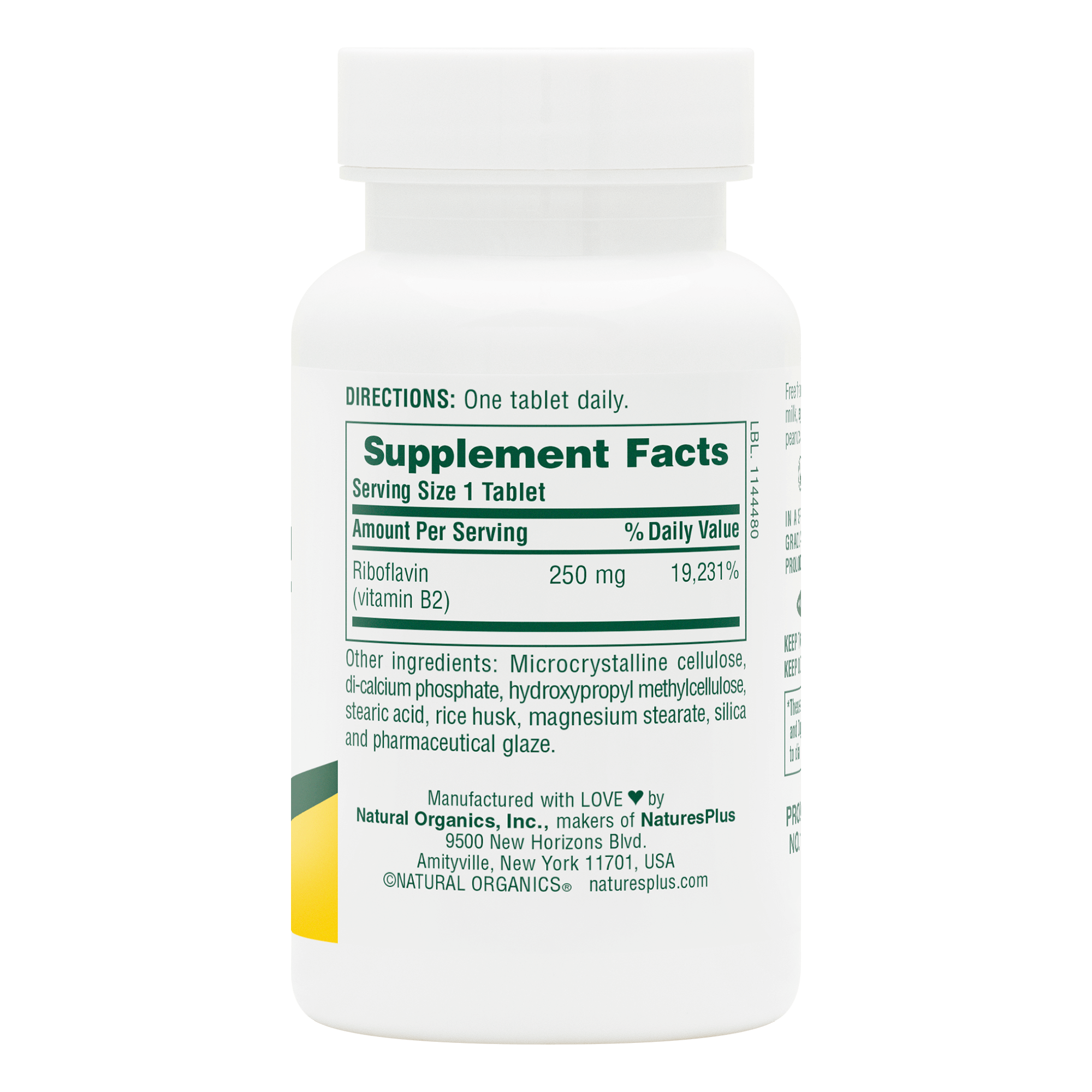 Vitamin B2 250 mg Sustained Release Tablets - 60 Count