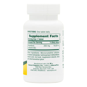 First side product image of Vitamin B2 250 mg Sustained Release Tablets containing 60 Count