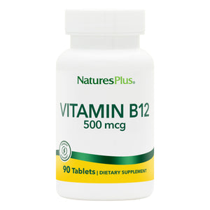 Frontal product image of Vitamin B12 500 mcg Tablets containing 90 Count