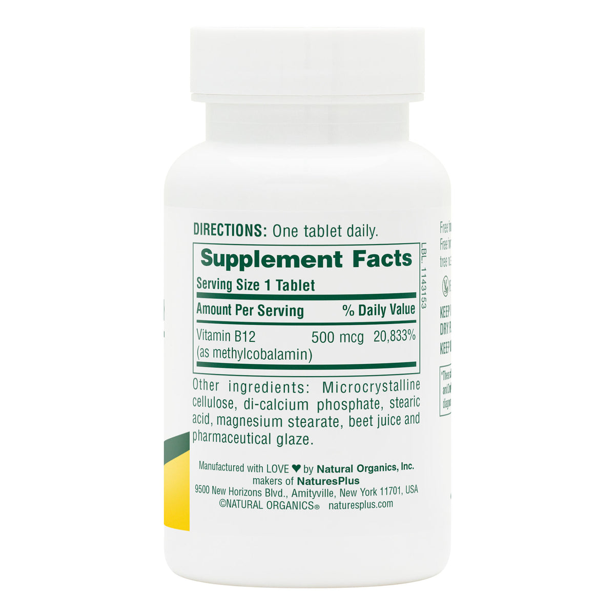 product image of Vitamin B12 500 mcg Tablets containing 90 Count